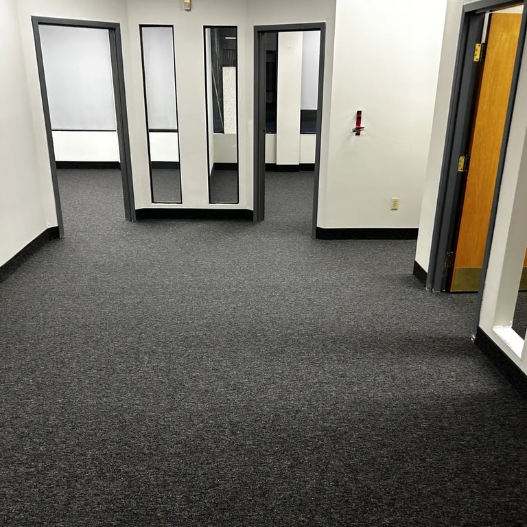 Academy commercial carpet installed wall-to-wall in office space in Downtown London Ontario, durable and professional floorin
