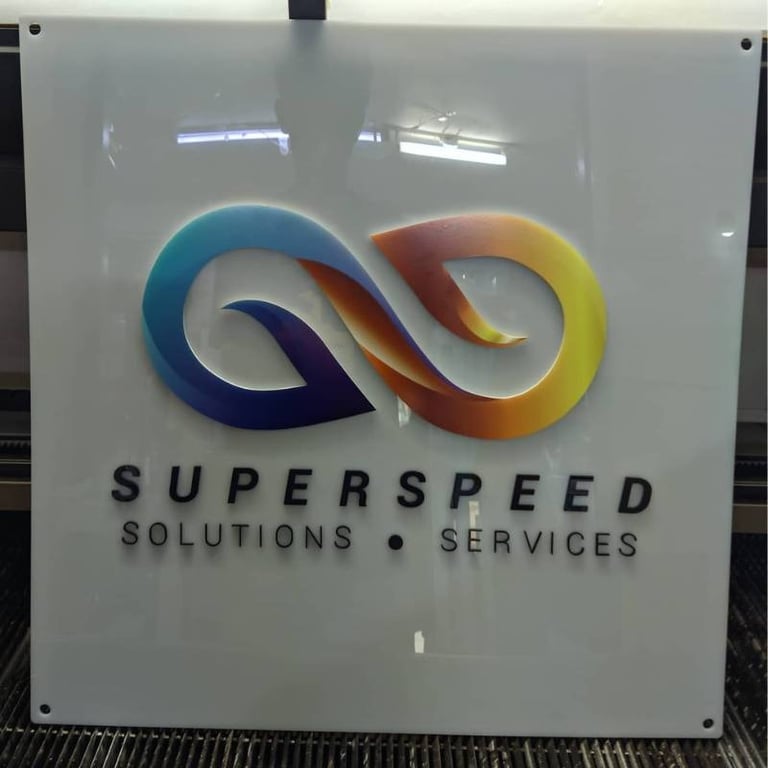 Colorful Acrylic Superspeed Logo Sign