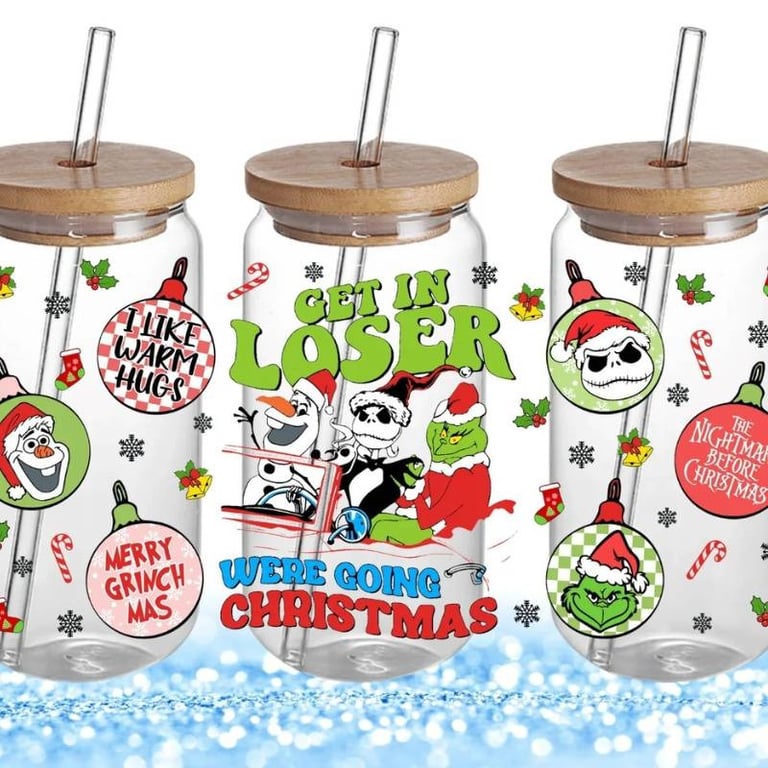 Festive Movie Characters UV Printed Soda Glasses Set