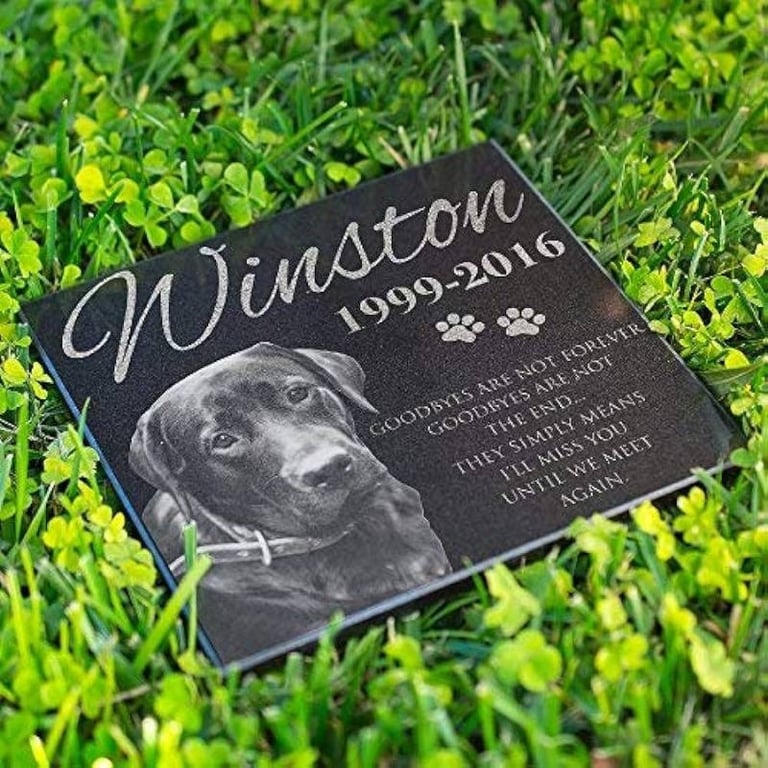 Custom lasered granite plaque for a dog name Winston 1999-2016