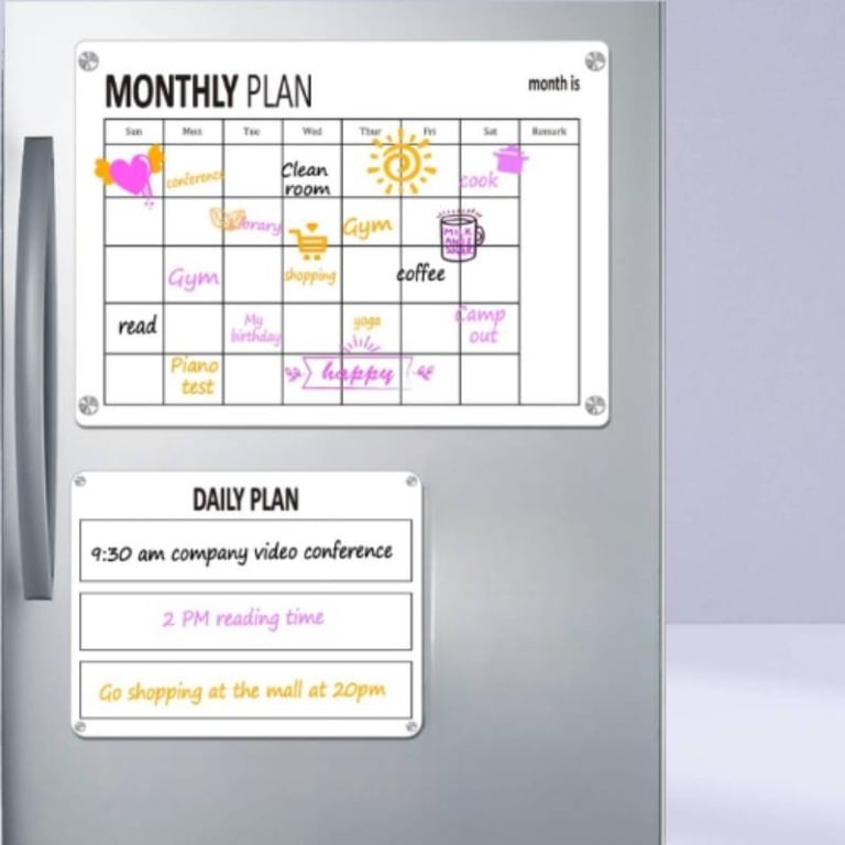 Decorated Acrylic Writing Board with Monthly Plan
