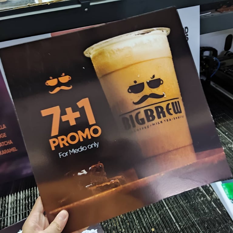 Sintra board promo sticker for DIGBREW 7+1 coffee offer.