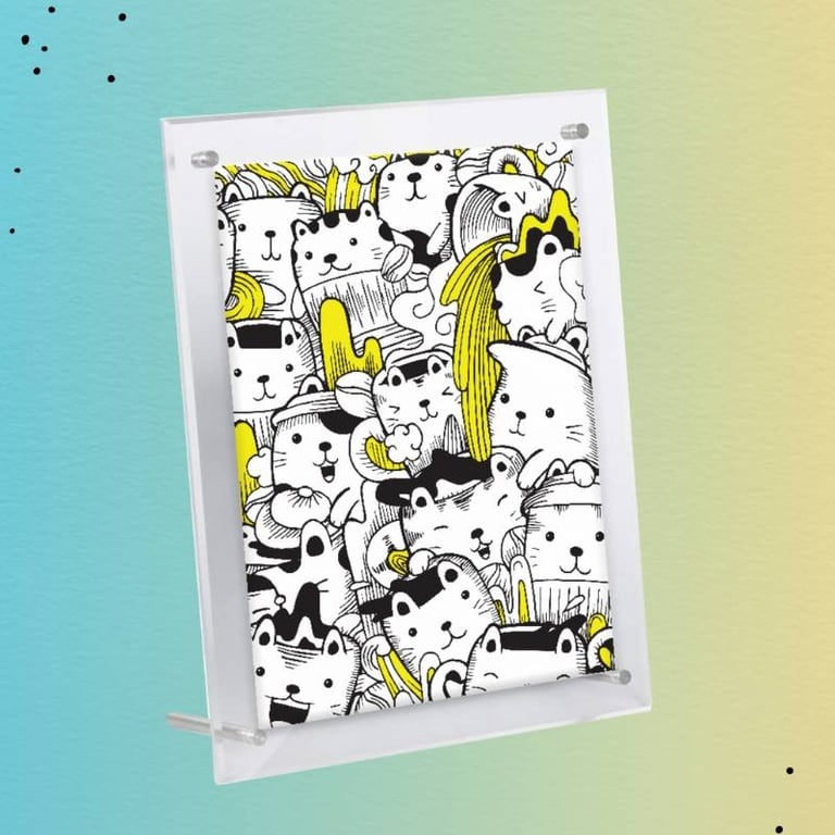 Acrylic Standee Frame Showcasing Doodle Art