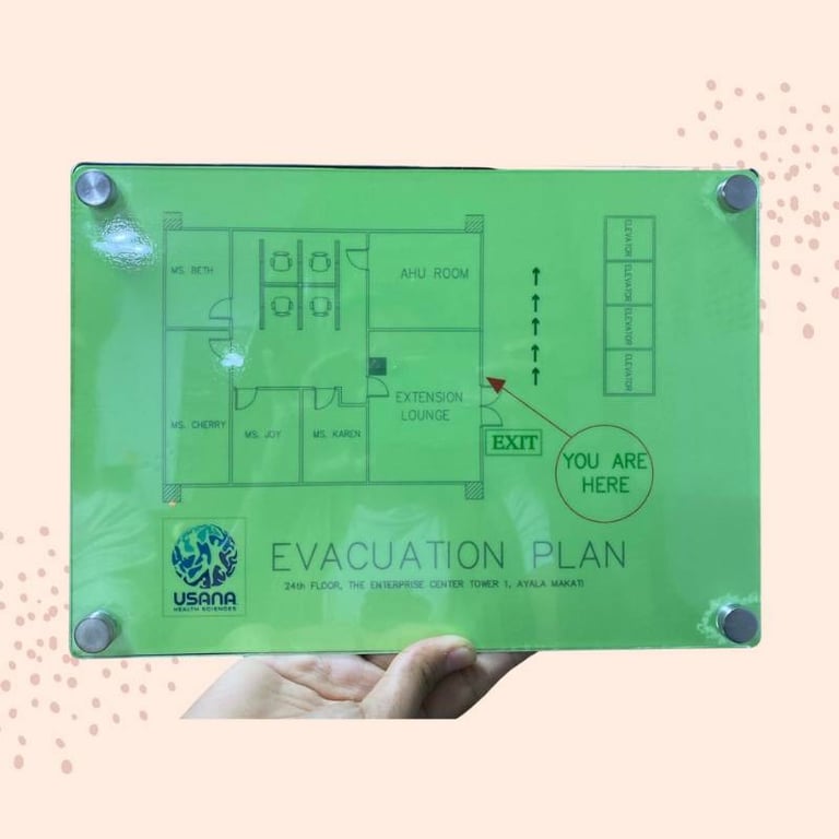 Office Floor Acrylic Evacuation Plan in Hand