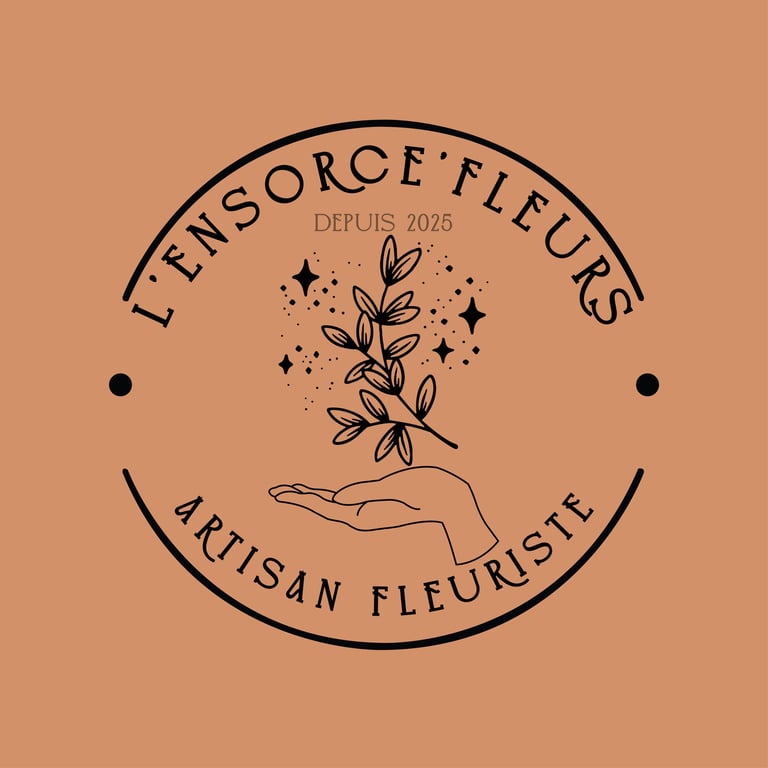 Logo de l'Ensorce'Fleurs, créations en fleurs séchées basée à Saint-Sardos, partenaire d'OpéPro