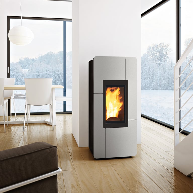 a stove top stove in a living room