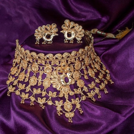 City Girl Jewellery Gold-plated Gold Jewellery Set – Antique Temple Style