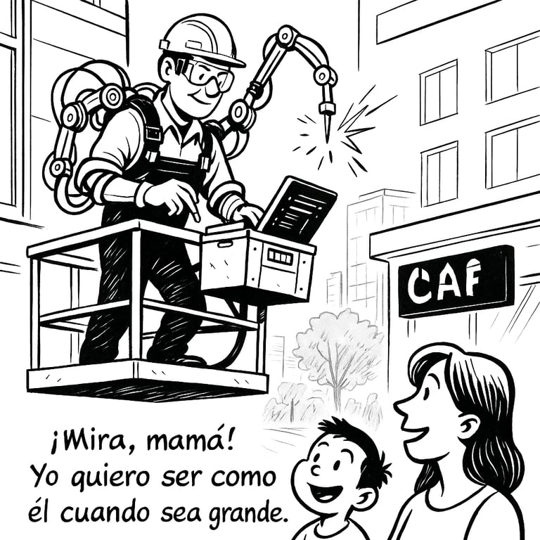a cartoon drawing of a man and a woman