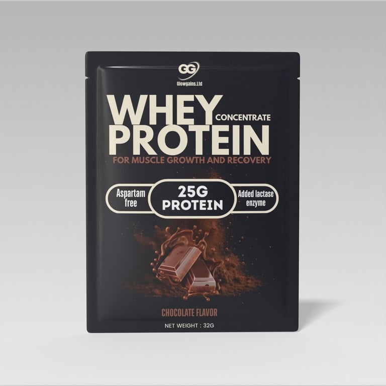 Glowgains whey protein chocolate