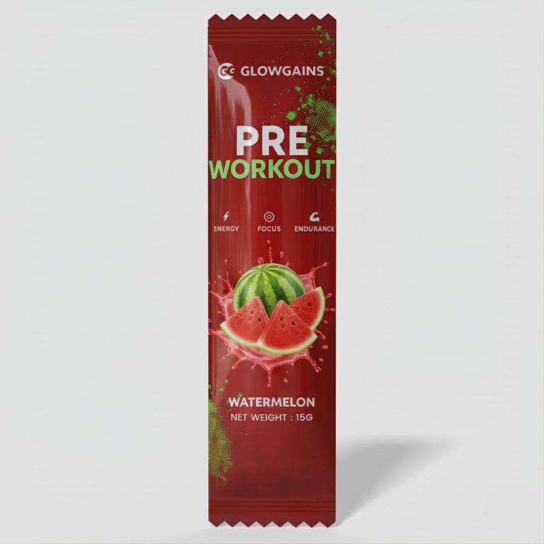 glowgains PreWorkout Sachets 15g Watermelon