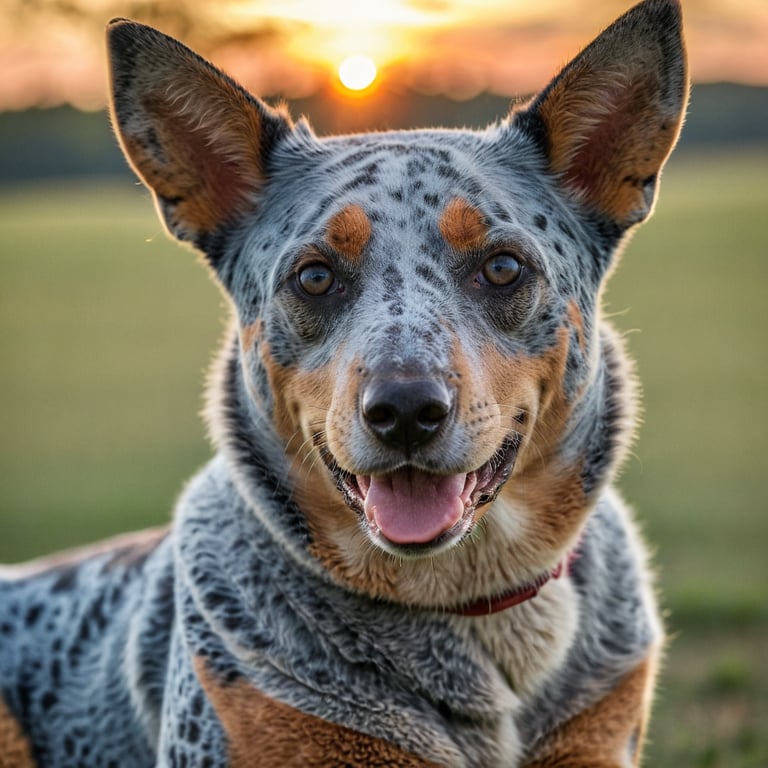 Image of a blue healer dog render.