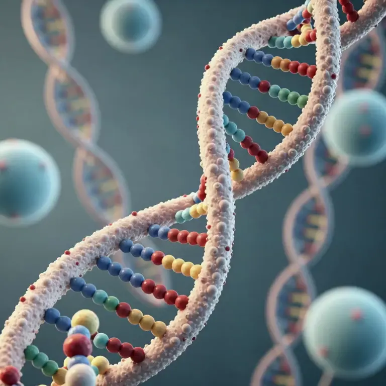 An animated strand of DNA.