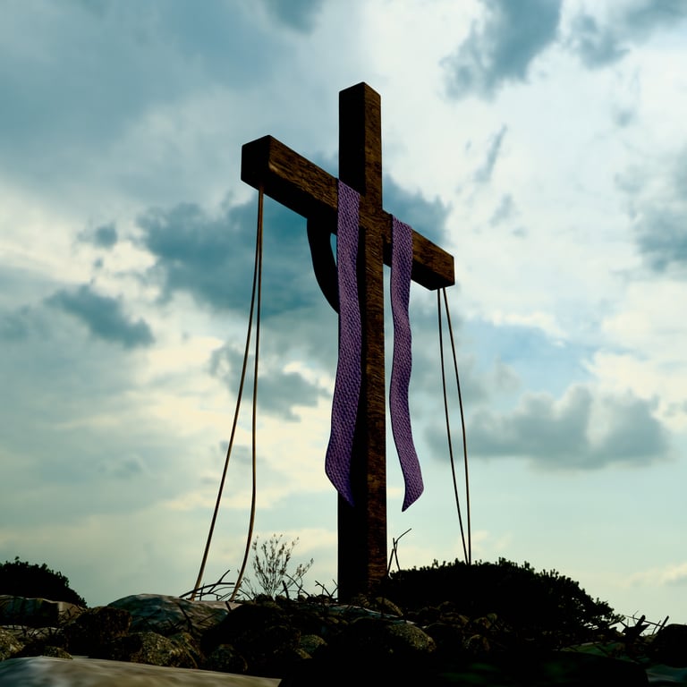 3D render of the cross on Calvary.
