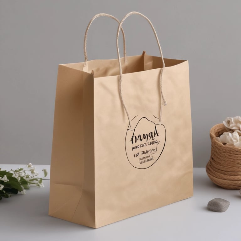 brown and green paper bag