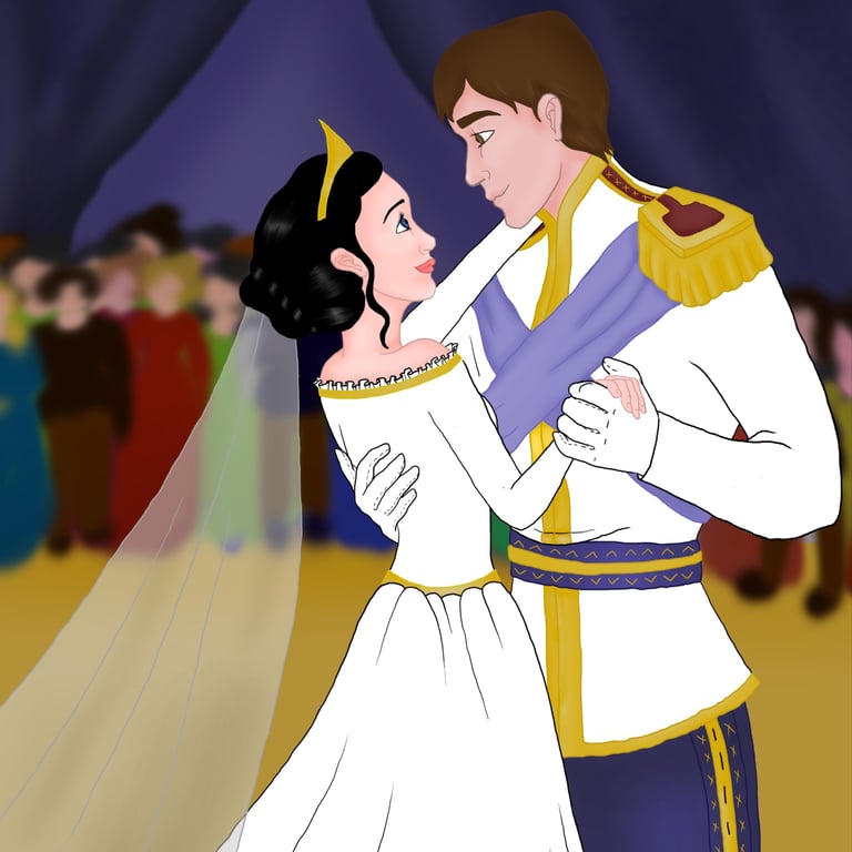 Snow White wedding illustration
