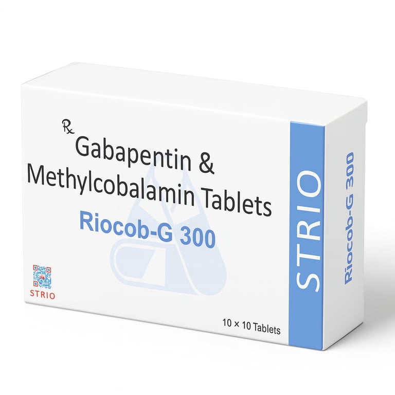 RIOCOB-G, GABAPENTIN + METHYLCOBALAMIN TABLETS BY STRIO HEALTHCARE