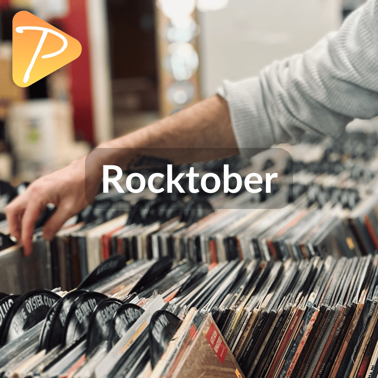 A hand flipping through vinyl records