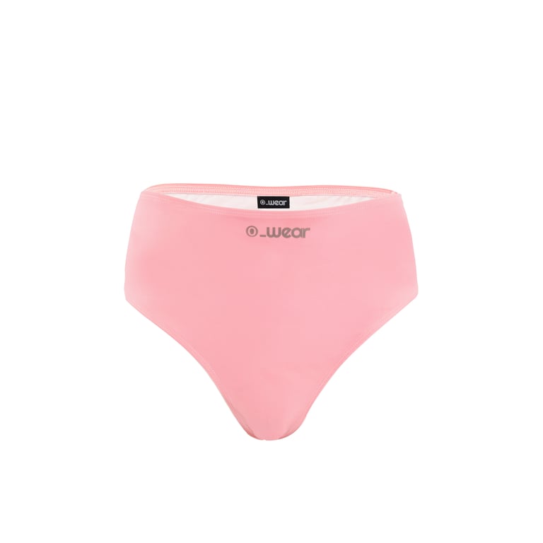 Pink female undergarment on invisible mannequin