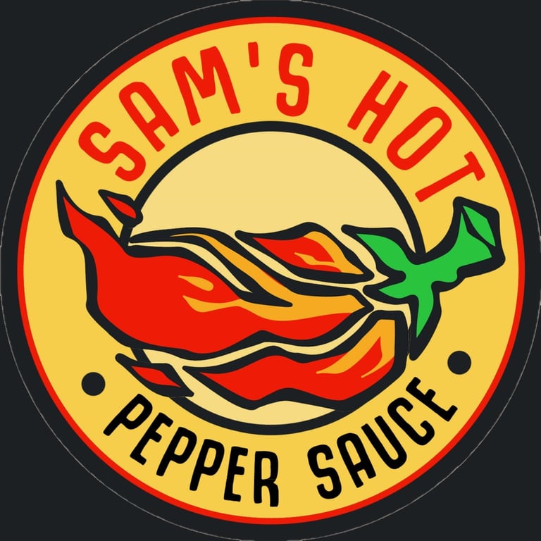 Sam's Hot Pepper Sauce Logo Dark