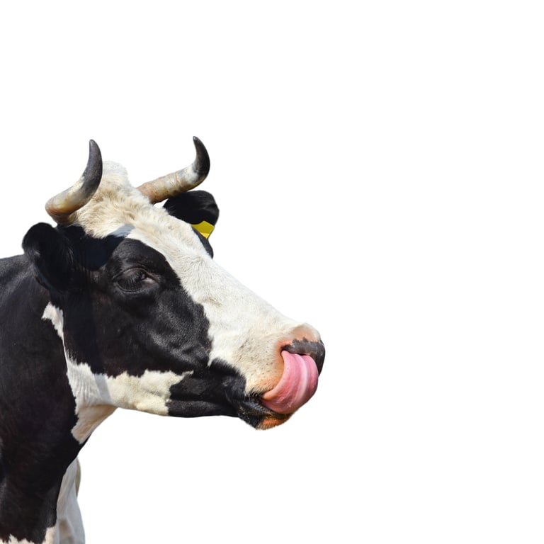 Cow used in the visual identification of Weihs Livestock products.