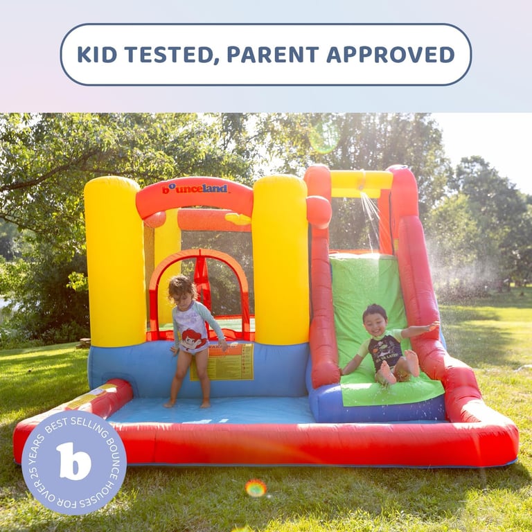 Bounceland Jump and Splash Adventure Bounce House or Water Slide All in one, Large Pool, Fun Bouncin