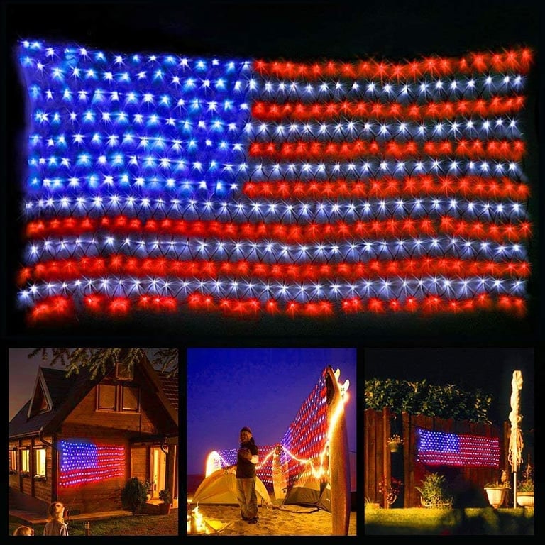 LED lit American flag