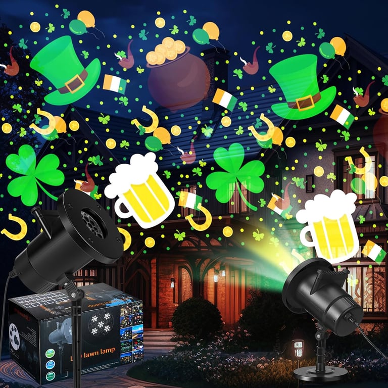 St Patrick's Day outdoor projector