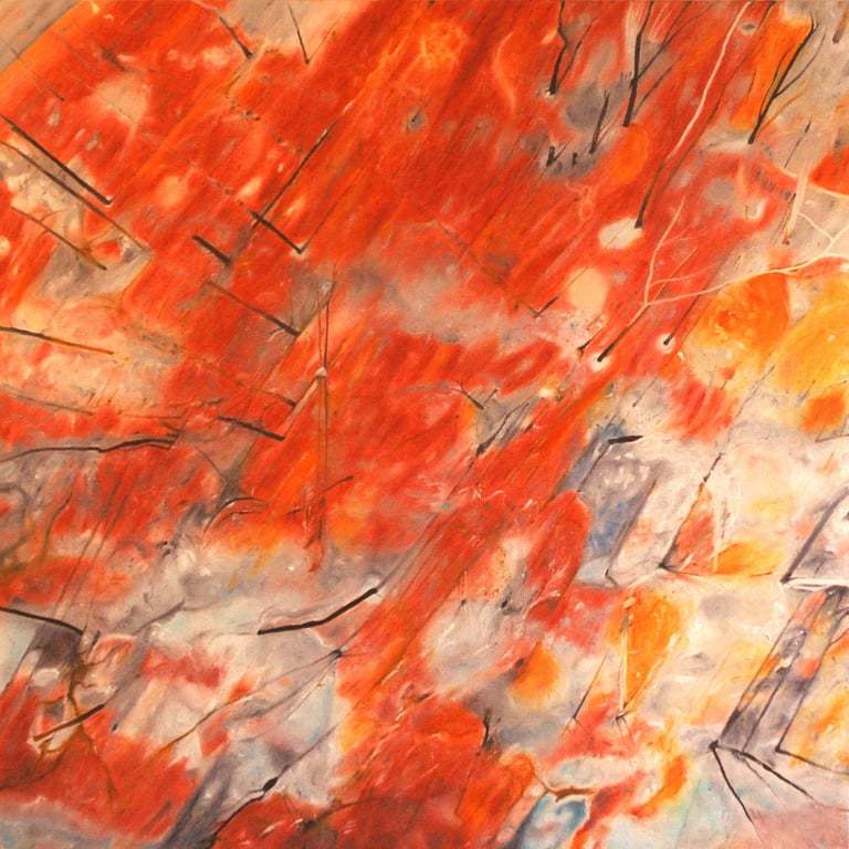 Burnt Landscape 5. Oil on canvas. 2022. 137 x 137 cms.