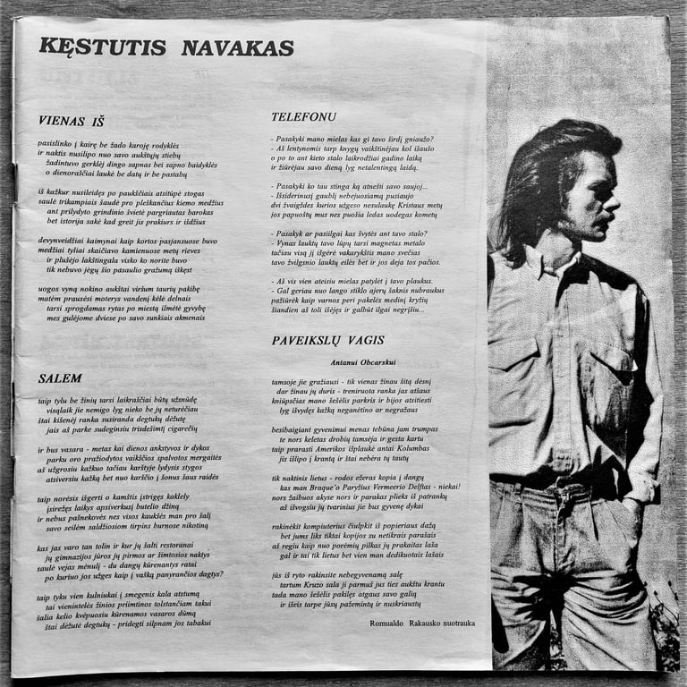 Kęstučio Navako eilėraščiai, vienas jų dedikuotas Antanui Obcarskui. Žurnalas Nemunas