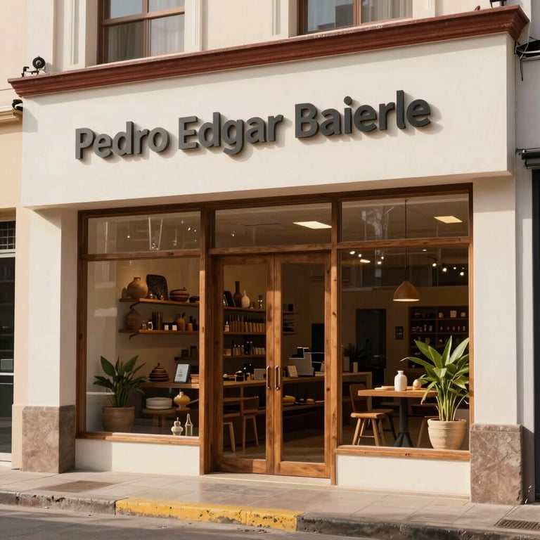 The professional storefront of Pedro Edgar Baierle showing a clean and inviting South American design.