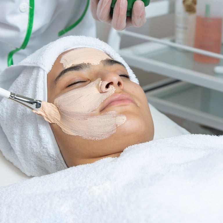 smear cream on woman face