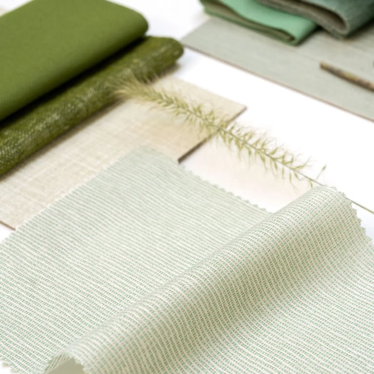 Žalsvos spalvois Heather audinys