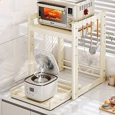 a microwave oven with a potted potted food on top of it