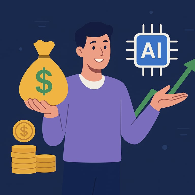 An illustration of a man holding a bag of money