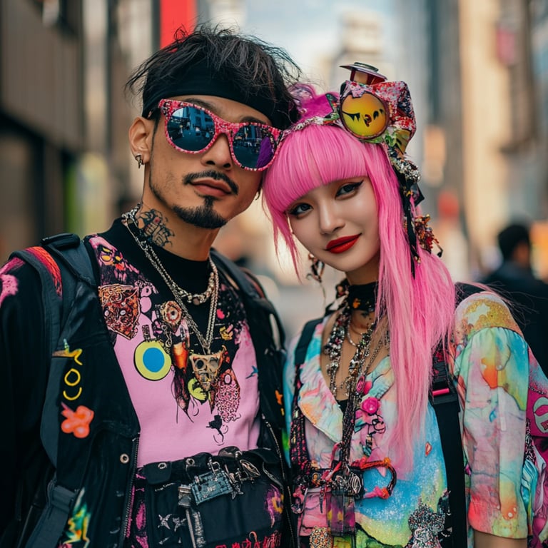 Harajuku Aesthetic : Colorful Fashion for Couples