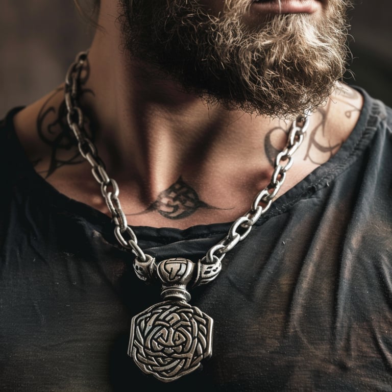 Viking Pendant Necklace Nordic Amulet Odins Norse Mythology Jewelry