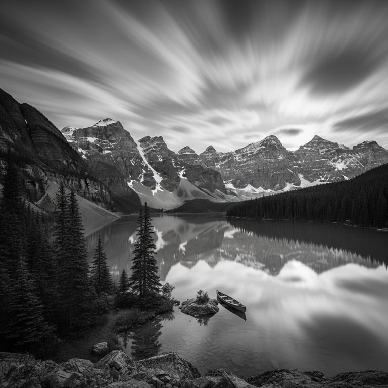 mountains with a lake