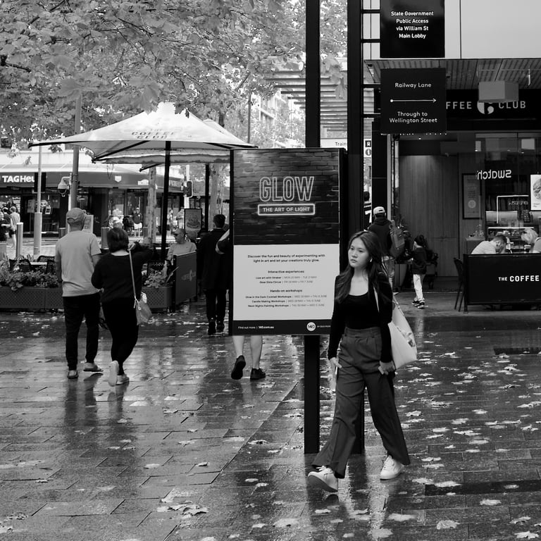 A rainy day in Perth city captured by street photographer Peter Pickering