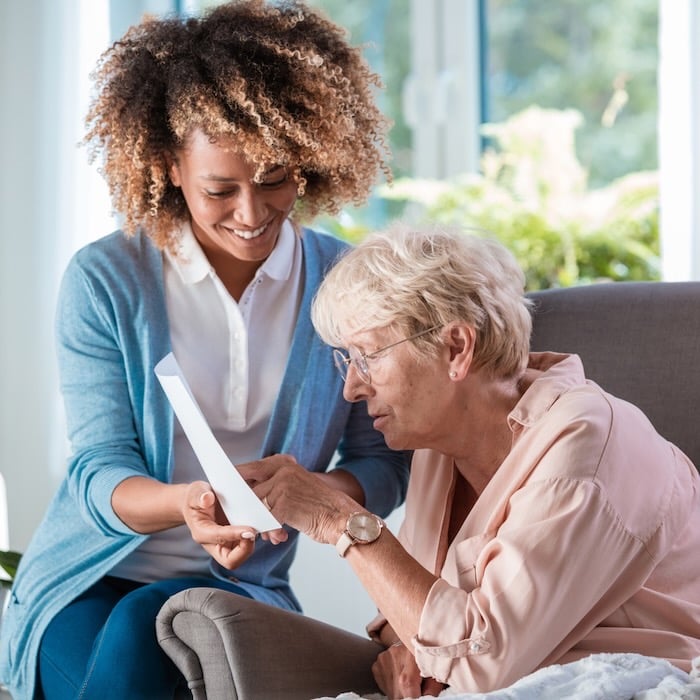 Jilly, a Home Companions carer with her client