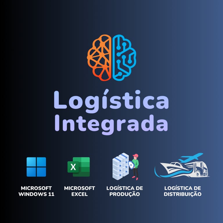 Curso de Logística Integrada: Imagem em degradê preto com cinza c/ título Logística Integrada