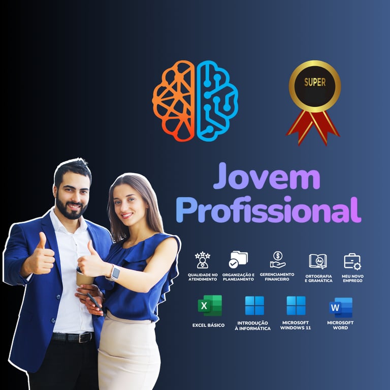 Curso Jovem Profissional: Imagem degradê cinza com preto c/ título Jovem Profissional