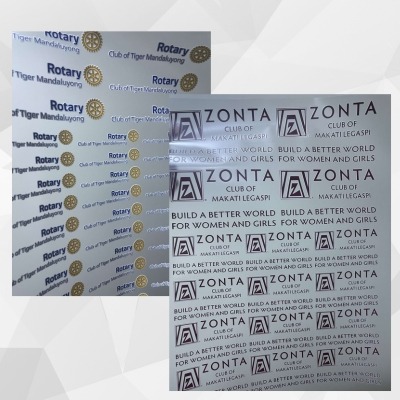 UV dtf transfer stickers. wih multiple logo on it  a3 size