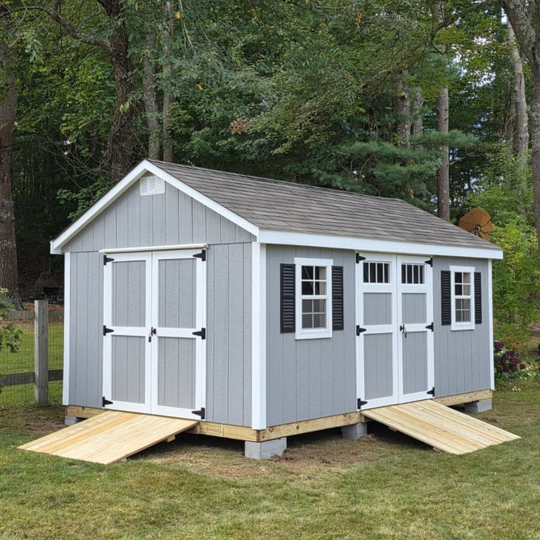 10x16 custom anchor shed on-site construction in Rockland, MA