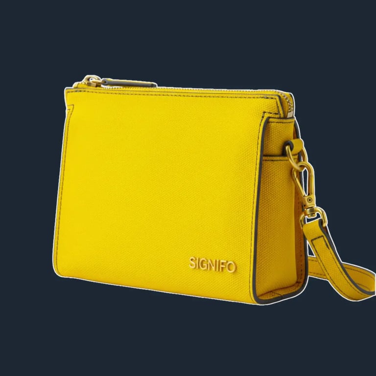 Pouch "Solaris Pouch" Signifo kanvas Cyber Yellow dengan tali.
