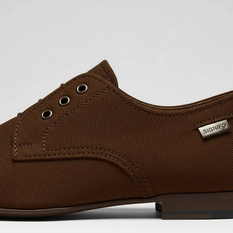 Sepatu oxford "Seamless Form" Signifo cokelat tanpa tali.