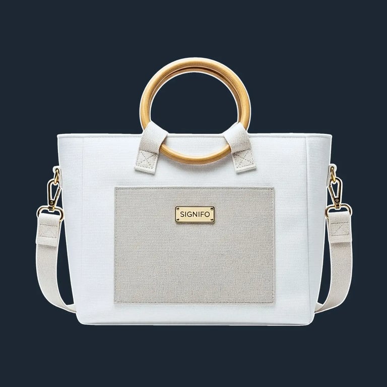 A minimalist, rectangular tote with a soft, yet stable structure and clean, folded corners.
