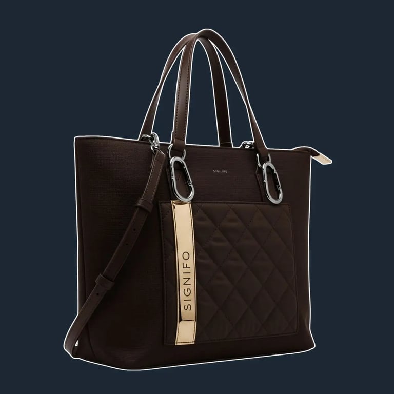 A sleek, minimalist north-south tote with a very clean, rectangular silhouette.