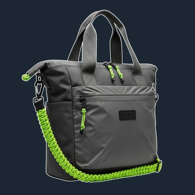 A functional, medium-sized tote with a slightly rounded, ergonomic silhouette and a zip top.