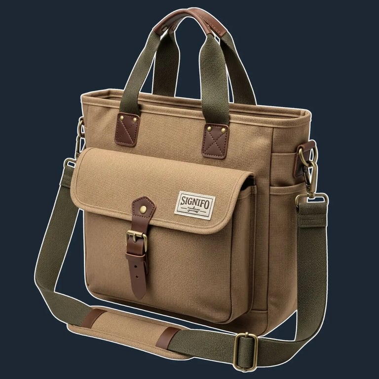 A sturdy, multi-pocket utility tote with a rectangular shape and a reinforced structure.