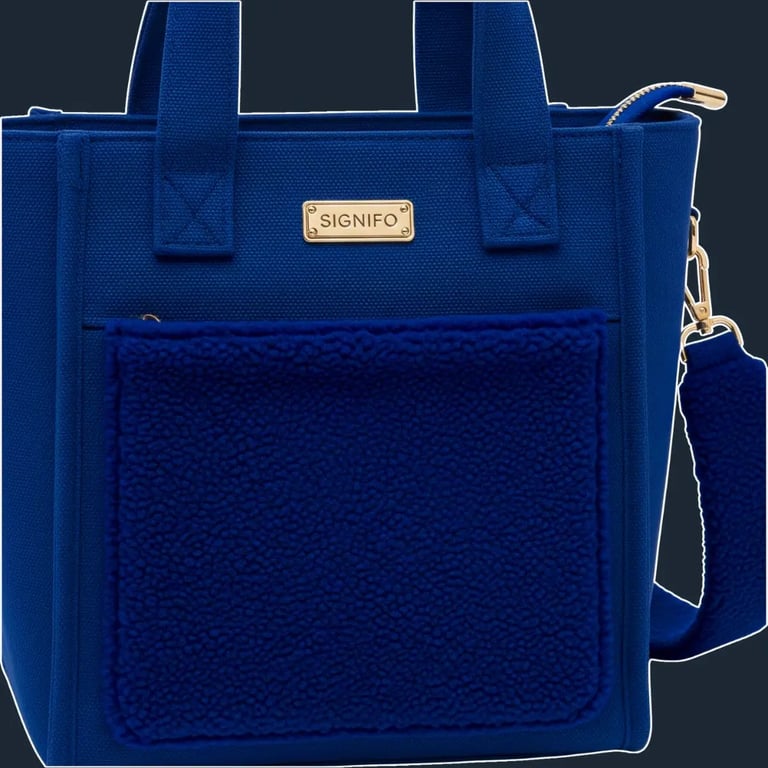 A clean, modern, boxy tote with sharp, defined edges.